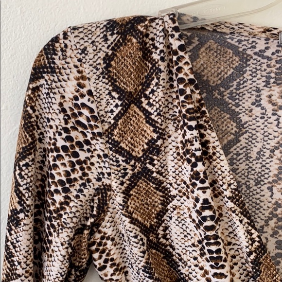 Brown/tan snake skin print bodysuit - Picture 3 of 5